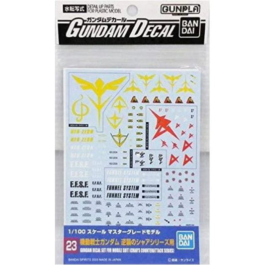 Bandai Hobby Gundam Decal GD-23 1/100  Char's Counter Attack M Water Slide Decal | Galactic Toys & Collectibles