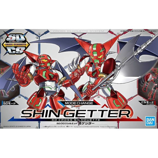 An articulated SD Shin Getter appears! Build Shin Getter as either a cute chibi form or aggressive tall form powered by Getter rays. Includes Getter Tomahawk, Getter battle wing, and hand parts. Runner x8, Sticker, instruction manual.
