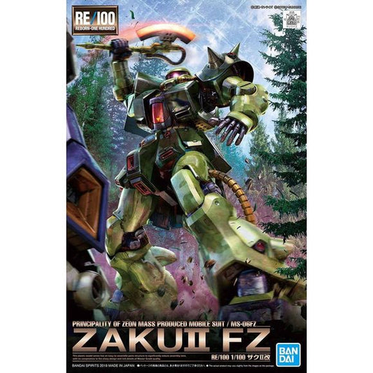 PRE-ORDER: Expected to ship in August-October 2026.

The Zaku II Kai gets the RE/100 treatment!

This is the first kit in the RE/100 series to be produced without the use of PC parts, and is instead made with KPS to make assembly easier than ever. In addition to its normal head, it also comes with parts to recreate the commander type helmet as well as the Fritz helmet. The Zaku II Kai comes equipped with an MMP-80 machine gun, heat hawk, and hand grenades, which can be stored at its waist. Add him to your t