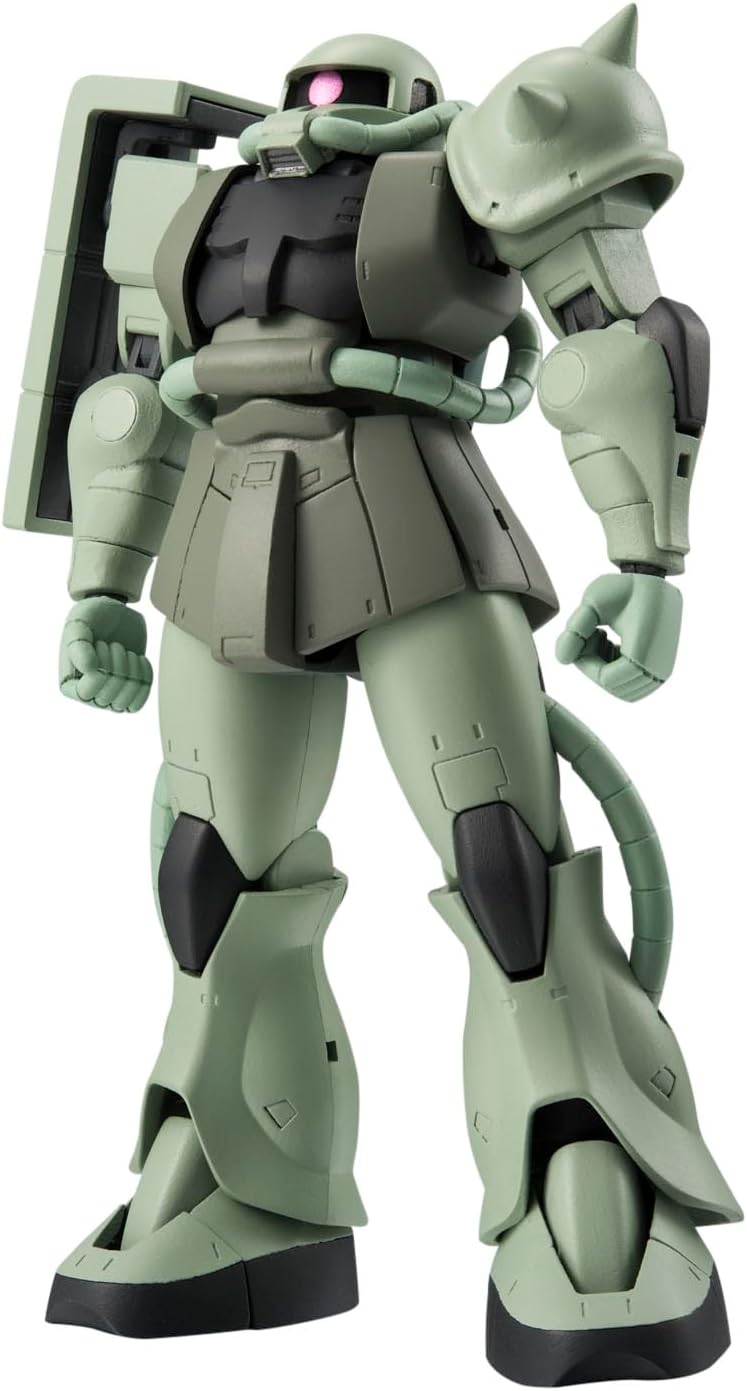 A.N.I.M.E. (standing for Action New Imagination Memory Emotion) is a new series that revives 35 years of Gundam history using the latest technology to create an unprecedented level of high-quality ROBOT SPIRITS. With a prominent presence in the anime, it is only natural that the mass production Zaku would be next to join the line-up. The front armor parts have been created as separate parts that allow for superior range of articulation and posing. [Set Contents] included interchangeable hands (x8), leg miss