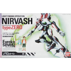 From the series, "Eureka Seven", Bandai brings us a sharp injection model kit of the Nirvash, Type Zero. Like Bandai's HG Gundam kits, this model features snap assembly of parts molded all in color, and polycaps for the joints as well as foil stickers for detail. Non-scale, but the finished height of the mech is about 17 cm (6.7 in)