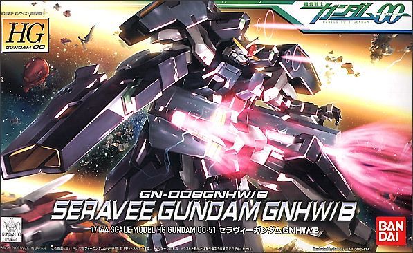 Packed with a good balance of defensive and offensive equipments for the final battle in the second season of the "Gundam 00" anime, Seravee Gundam GNHW/B is now offered as a HG snap-fit plastic kit from Bandai! The Mobile Suit comes molded in color and will be fully articulated with polycapped joints upon completion. Includes a pair of GN Bazooka II, four GN Cannons, and four GN Field Generators. The GN Cannons on its waist and the GN Field Generators can slide open. GN Cannons on Seravee Gundam's waist an