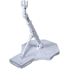 Gundam Action Base White Display Stand. Introducing Bandai's new Action Base - the perfect display base for your Gundam model kits! Designed to hold kits from Bandai's SD Gundam, 1/144 scale models, HGUC, HG Gundam Seed, 1/100 scale models, MG, and Real Robot Revolution series, no other display bases from other companies come close what this amazing display base allows you to do! The Action Base is a plastic injection snap fit assembly kit that requires very little work on cutting the parts off the runners