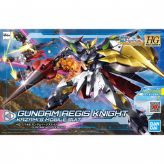 Gundam Aegis Knight, the successor to Justice Knight, appears in the second season of "Gundam Build Divers Re: RISE." This model kit from Bandai can be transformed from its mobile suit form to its High-Speed Cruising Mode, Assault Combat Mode, as well as combine the weapons to create the Keraunos Hyper Beam Sword. Also included are an assortment of transparent yellow effect parts.