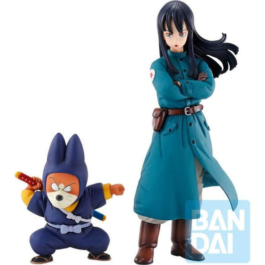 Bandai Spirits is proud to announce their latest release as part of their Ichibansho series: Shu and Mai! These figures were expertly crafted and meticulously sculpted to look exactly like Shu and Mai from the Dragon Ball series. Standing at approximately 4 and 8 inches tall, they stand confidently ready for battle.