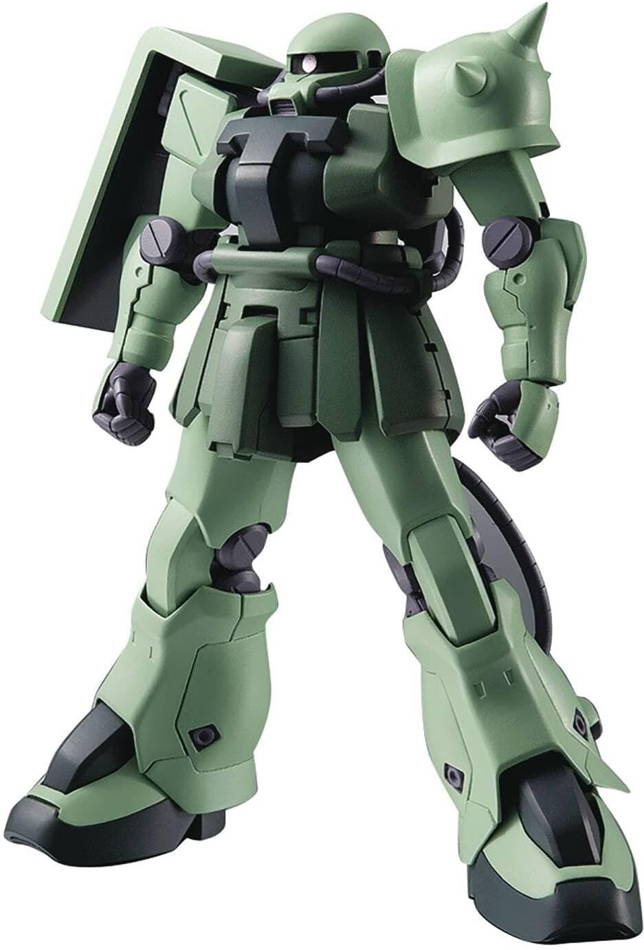 From memory to imagination, you can relive the excitement of your favorite Gundam anime again with this new Action New Imagination Memory Emotion (A.N.I.M.E.) series from TAMASHII NATIONS. A mass-produced modification of the venerable MS-06F-2 ZAKU? F-2 TYPE that saw so much action during the One Year War, widely deployed in the Delaz Fleet and among Zeon remnants. Now it joins ver.A.N.I.M.E.! Includes features such as a Zaku machinegun with detachable magazine and a newly sculpted anti-aircraft cannon. The