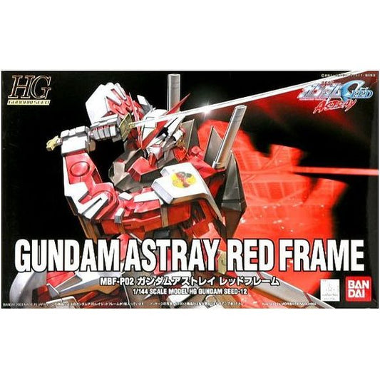 Color molded articulated model kit of the Astray Red Frame from Gundam Seed. Includes beam rifle, beam sabers, shield and iconic katana.