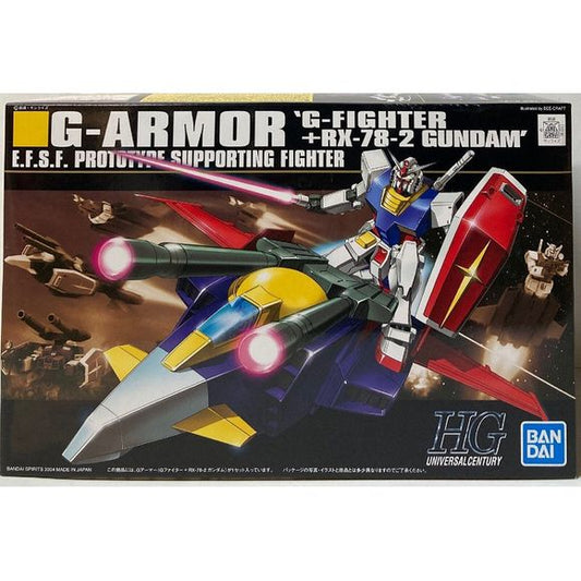 Two kits in one, this HG G Armor kit comes with parts to build the G Fighter and the RX-78-2 Gundam! Not a speck of detail is lost, even in this fairly small scale; The G Fighter can transform into the G Blue, G Blue E-z, G Sky, and G Sky E-z, when completed. The RX-78-2 is transformable, too (well, its lower half comes off!) to allow you to build the Gundam Sky. Neat PVC caterpillar tracks are included for the G Blue and G Blue E-z (the tracks can also be retracted into the body of the main machine), and a