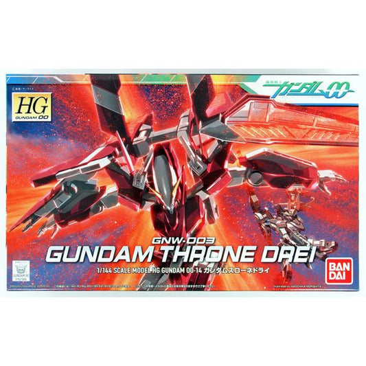 Support Gundam from TV anime series Gundam 00. GN steal field gimmick replicated through opening hatches. Forearm mounted guns included along with connection gimmick for Throne Eins unit.