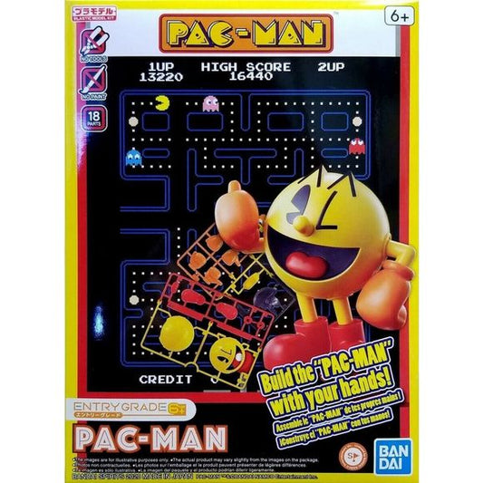 PAC MAN Joins the Entry Grade lineup!  Easy assemble model kit requiring no glue, no paint, or even tools to assemble!  Parts twist off and snap together creating an amazingly detailed figure when assembled. 18 Parts!