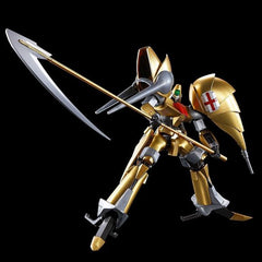 The upgraded Oji from "Heavy Metal L-Gaim" joins the HG model-kit series from Bandai! Clear parts are used for its forehead; the shoulders are molded in color to accurately reproduce their on-screen appearance. The hip joint structure has been changed to expand its range of motion, and new saber parts are included too. Adhesive required.