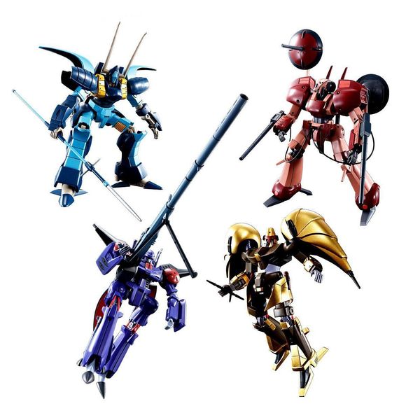 Bandai brings us a memorial set of four 1/144-scale "Heavy Metal L-Gaim" model kits from about 1984, when the show debuted! This set includes the Auger, Bash, Grune and Ashura Temple. Adhesive required for assembly.