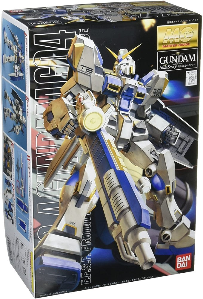 From the Gundam 'gaiden' ('side stories'), Bandai brings us the stunning RX-78-4 Gundam G04 in nothing less than a Master Grade kit. Made up of 11 runners of injection plastic and one runner of polycaps, with two small sets of decals for detail, this is easily one of the most complex of the Gundam versions. Have fun putting it all together! Lots of poseability thanks to polycaps at the joints.