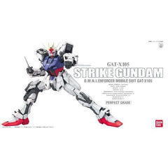 The impressive (and beautifully-designed) Strike Gundam, from Gundam Seed, is the next machine to have received the Perfect Grade treatment! It features superior flexibility -- Bandai's designed an all-new, unique inner frame system for this model, to match the proportions of the mecha designs in the series. The waist joints even allow it to bend side to side, and twist realistically! The "camera eyes" light up with internal wiring and a single LED. Not surprisingly, a lot of parts are required to create th