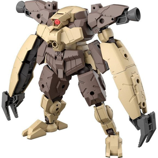 The long-awaited heavy-duty mass-produced machine from the Byron Army in "30MM" (Thirty Minutes Missions) makes its debut -- it's the first mecha in the series to combine! The Gard Nova features an armored chest and a long movable arm; it also has movable armor on the front of its waist. It can be changed to the middle-arm form by attaching and detaching parts; the range of motion of its legs is wide for lots of great poses! Combine it with the Rever Nova (sold separately) to make it even more impressive! L