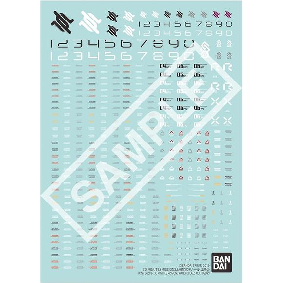 Bandai Hobby 30MM 30 Minute Missions General Multi-use 2 Water Decal Set | Galactic Toys & Collectibles