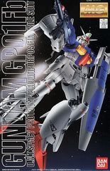 The MG GP01 "Full Burner" fully lives up to the billing of Bandai's superb series of "Master Grade" kits. A dozen or so runners of parts plus poly-caps combine to form a fully-posable and exquisitely-detailed model of the refurbished main mecha from Gundam 0083. Besides the standard beam saber, shield and rifle accessories, the "Core Fighter" and "Core Block Thruster" pulls out of the middle of the model and transforms into a jet fighter-type vehicle. Like other MG kits, inner mechanical details and opening