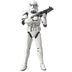 From Star Wars Attack of the Clones comes the Clone Trooper model kit. Once built the 1/12 scale Clone Trooper model kit will stand 6 inches tall. This kit includes 2 blasters, 6 interchangeable hands, and 2 helmet options for you to display in your Star Wars collection! Runners x6, Sticker Sheet x2 and Manual x1