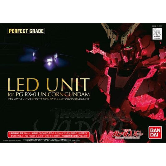 Here's one way to make your Perfect Grade Unicorn Gundam or Perfect Grade Unicorn Gundam 2 Banshee Norn even more awesome--check out this amazing deluxe LED lighting kit! The kit features a total of 30 LEDs--29 for the Psycoframe and one for the Unicorn/Banshee's camera eyes. Once installed, you'll be able to light up the Unicorn or Banshee in a dramatic sequence: the eyes will light up, and then the Psycoframe will light up! What a showpiece for any collection--order now and let your Gundam Unicorn or Bans