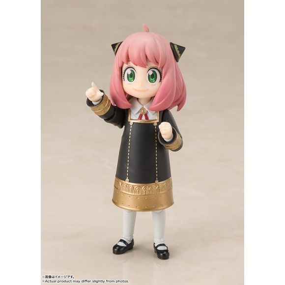 Anya Forger from "Spy x Family" returns to the "S.H.Figuarts" action-figure series by Bandai, this time in her school uniform! She's insanely posable for all kinds of mischievous fun, and she comes with three pairs of interchangeable hands (including a new pointing-finger hand), and six interchangeable faces!