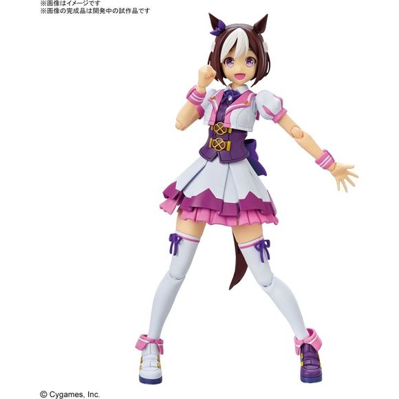 PRE-ORDER: Expected to ship December 2023

Special Week from "Uma Musume Pretty Derby" has been commercialized in the Figure-rise Standard series!

FEATURES:
- The skirt is divided into front, back, left and right to ensure a large range of motion. The structure also supports widening movements, and you can decide to run in a forward leaning posture without compromising the silhouette.
- The pure expressions and energetic movements of the special week are also attractive.
Comes with 1 type of facial express
