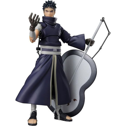 Uchiha Obito from "Naruto Shippuden" joins the "S.H.Figuarts" action-figure lineup from Bandai! This incredibly articulated figure is loaded with accessories to reproduce all your favorite scenes from the show! His enormous fan weapon is included, as well as its metal chain. The clothing around his legs is made from a soft material so it won't interfere with dynamic poses; a masked head is included. As a bonus part, an interchangeable "Sage Mode" facial expression for S.H.Figuarts Uzumaki Naruto - Jinchuuri