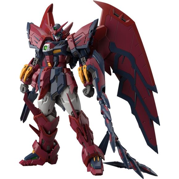 "Gundam Epyon" from "New Mobile Report Gundam Wing" is commercialized as a completely new RG model! Equipped with a new movable gimmick optimized to swing the beam sword powerfully and naturally!

FEATURES: 
- The torso can swing on 2 + 1 axes, and the abdomen can be expanded forward to improve compatibility when bending forward.
- A wide range of expressions can be added to poses with the movable axis added to the upper part of the wrist and the movable forearm roll.
- Blade follows the movement of the kne