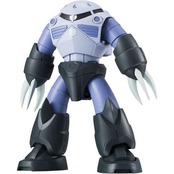 The mass-production Z'Gok from "Mobile Suit Gundam" returns to Bandai's "Robot Damashii Ver. A.N.I.M.E." action-figure lineup! It's highly posable for maximum action, and comes with lots of effect parts, including one to depict it taking a massive head-strike (that's gonna leave a mark...)! The hip joint incorporates a spring that balances shape and movement for extra-dynamic posing. Approximately 13cm tall.
