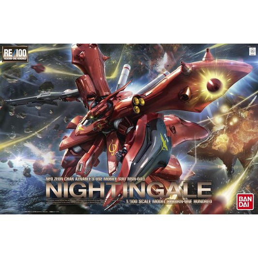 The first release of the brand new Reborn 100 product line is the massive Nightingale from the novel version of Char's Counterattack, Beltrochika's Children. This product line emphasizes detail as deep as recent Master Grade kits but with new injection techniques including parts that are not attached to runners and also wedge gates for easier part removal. Its massive girth has been faithfully recreated allowing the most accurate plastic kit rendition ever created. New add-on parts to customize your Gunplay