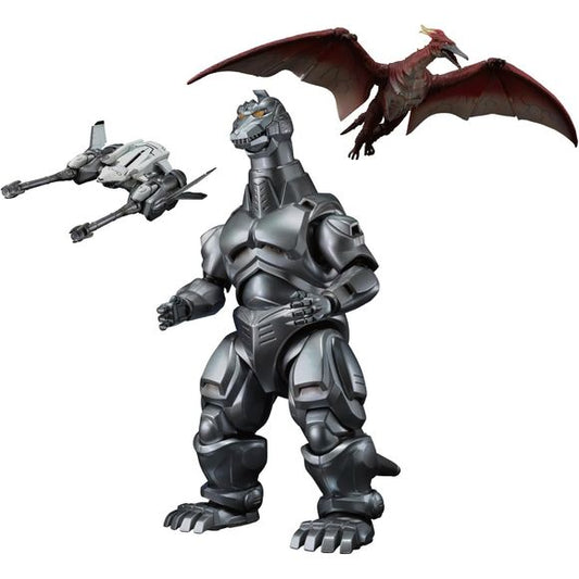 From the Godzilla vs. Mechagodzilla II (1993) film comes this S.H.MonsterArts figure set of Mechagodzilla, Garuda, and Fire Rodan by Bandai! These figures are highly detailed and are able to recreate some of your favorite scenes from the film. Be sure to add this impressive S.H.MonsterArts set to your collection! 6.29 inches (16cm) tall.