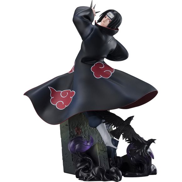 Sasuke Uchiha from "Naruto Shippuden" joins the "Figuarts ZERO EXTRA BATTLE" figure lineup from Bandai! This figure is based on the battle scene between Itachi and Sasuke in episode 356 of "Naruto Shippuden;" great attention has been paid to every detail, with clear parts used to express the Fuma Shuriken, and the fallen bandages on the ground are present too. Order this intense battle scene for your own collection today!