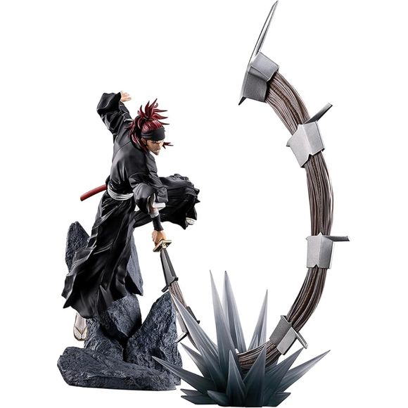 Renji Abarai from "Bleach" joins the "Figuarts ZERO" figure lineup from Bandai, as seen in the Thousand-Year Blood War! He launches himself into the air to unleash a powerful slash with his Jaomaru weapon, with his hair and clothing reacting wildly to the attack! This incredibly dynamic figure deserves a place in your collection -- place your order today!