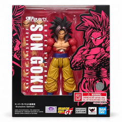 <p>Power up your <strong>Dragon Ball GT</strong> collection with <strong>Super Saiyan 4 Son Goku -Exclusive Edition-</strong> from Bandai Tamashii Nations' S.H.Figuarts series!</p>

<p>This special Exclusive Edition brings Super Saiyan 4 Goku to life with distinctive coloring and premium presentation inspired by his iconic transformation from Dragon Ball GT. From his long black hair and red fur to his yellow pants and Saiyan tail, the figure faithfully recreates one of Goku's most recognizable forms.</p>

<