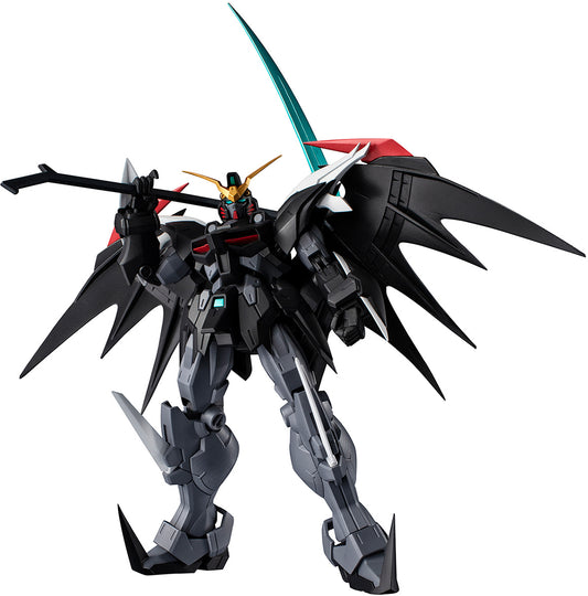 The majestic Gundam Deathscythe Hell from "Mobile Suit Gundam Wing: Endless Waltz" is joining the "Gundam Universe" action-figure series from Bandai! Its impressive Beam Scissors weapon is included, as is its distinctive cloak. It's fully posable for maximum action -- you need this incredible figure in your collection, so order yours today!

[Figure Size]: Approximately 15cm tall
[Materials]: ABS, PVC