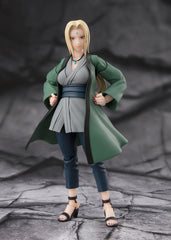 4 sets of various optional face parts including both a battle form and comical expression are included! A Mitotic Regeneration optional expression is included together with Mitotic Regeneration versions of her hands so that the use of the jutsu can be accurately recreated.

There is also an optional necklace part included as well as an extra expression for S.H.Figuarts Naruto - The No. 1 Most Unpredictable Ninja- so you can recreate those memorable scenes of Tsunade and Naruto together!

Measures approximat