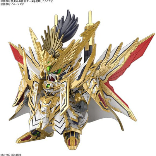 PRE-ORDER: Expected to ship March 2024

The Tenkamuso Daishogun joins the "SDW Heroes" lineup from Bandai! It can transform into its phoenix form, and it can also transform into a support mechanism by rearranging the weapons and backpack. The sword can be stored in the buster, and the backpack cannon can be expanded; the figure is extremely posable, too, thanks to the wide range of motion of its elbows. It can also be equipped with the colorful "Kirako" parts included with SDW Heroes Onmitsu Gundam Aerial,