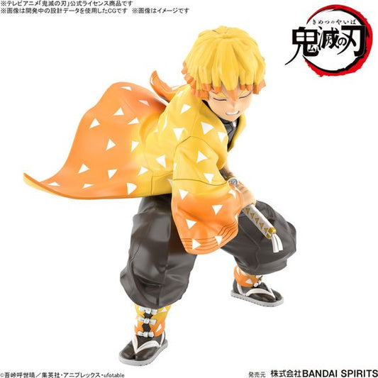 PRE-ORDER: Expected to ship May 2024

This dynamically posed figure model kit of Zenitsu Agatsuma from "Demon Slayer: Kimetsu no Yaiba" is easy to assemble, even for beginning modelers! It uses pad printing and pre-painted parts to achieve both ease of assembly and high quality. Glue is not needed, so anyone can assemble this kit with ease; pre-painted parts for the pattern and color of his haori and leg ties are included, so you can get a great result just by assembling the kit. The only tool you'll need i
