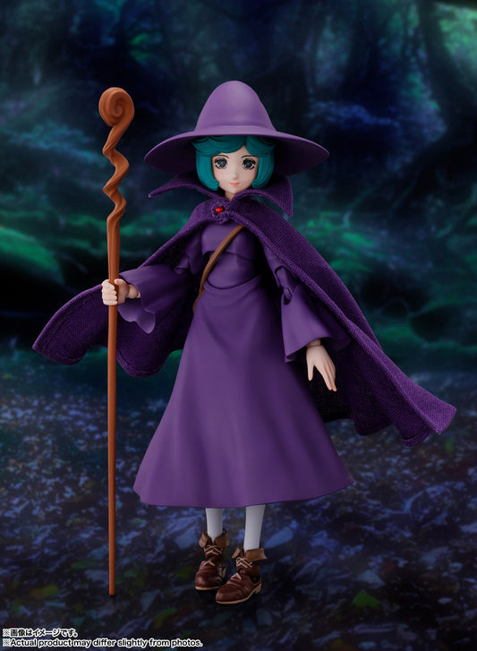 Schierke from "Berserk," the monumental dark fantasy that's popular all over the world, joins the "S.H.Figuarts" action-figure lineup from Bandai! Three interchangeable facial expressions are included, as are interchangeable hands, a staff, and a bag. A spirit-like Schierke and a Golem from the Sacred Tree Forest are included; the spirit Schierke can be used with S.H.Figuarts Guts (Berserker Armor) -Heat of Passion- (sold separately)