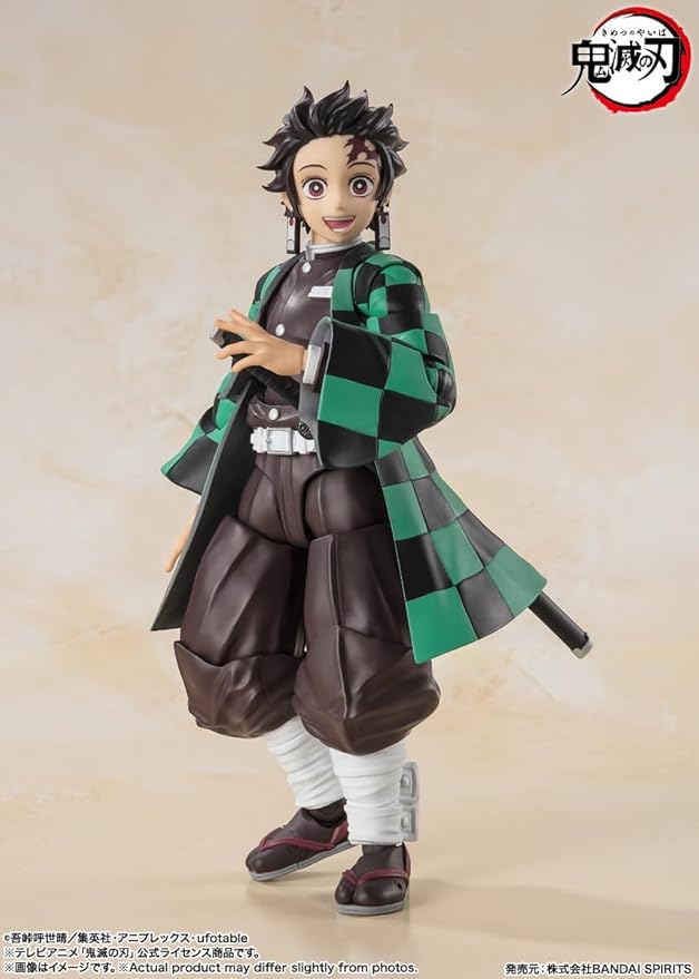 Tanjiro Kamado from "Demon Slayer: Kimetsu no Yaiba" finally joins the "S.H.Figuarts" action-figure lineup from Bandai! With various replacement parts and a wide range of motion, you can recreate your favorite impressive battle scenes and dynamic poses from the series! Three interchangeable faces are included, as is his Nichirin sword. Order him for your own collection today!