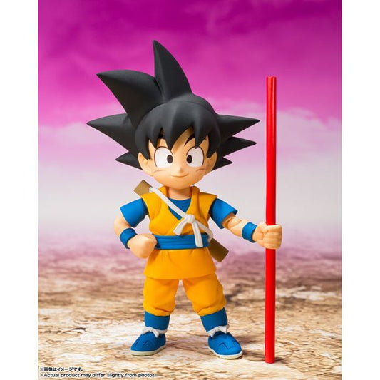 "Son Goku" from "Dragon Ball DAIMA" scheduled to be released in the fall of 2024 has been transformed into S.H. Figuarts with the size of the image in the play and a unique movable structure! Measures approximately 2.8" tall [Set Contents] Body, Replacement wrist left and right 3 types each, 3 types of replacement expression parts, Replacement head, Nyoi stick parts set, Replacement Gi parts