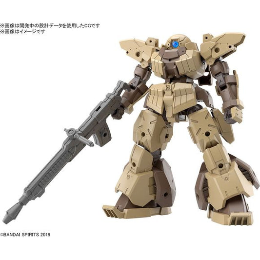 Pre-order Expected to ship in June 2024

The top vote-getter in the 30MM Color Variation Grand Prix is the Rever Nova in brown -- and now it's a model kit just for you! Its sturdy legs support this heavily armored mecha easily; movable front armor is used on the waist, and it's equipped with a mechanism for combining it with other machines, such as the Gardonova. It can also be customized with existing optional parts. It's armed with a high-powered rifle, too. Order yours today!

[Includes]:

High-powered r