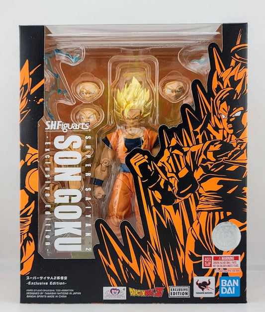 Power up to the next level with the S.H.Figuarts Super Saiyan 2 Son Goku – Exclusive Edition from Dragon Ball Z!

This premium release captures Goku in his electrifying Super Saiyan 2 form, featuring anime-accurate sculpting, vibrant colors, and dynamic articulation. This exclusive edition includes newly designed effect parts that recreate the signature lightning aura unique to SSJ2 - bringing one of Goku’s most iconic transformations to life.

Faithfully recreating his appearance from the Majin Buu Saga, t