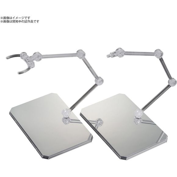 Bandai's extremely useful Action Base 6 (Clear Color), which is perfect for displaying small plastic models, is now available as a set with mirror stickers that expand the range of your display options! Use the mirror stickers to enjoy different angles of display. A protective film is attached to the mirror sticker, so you won't have to worry about fingerprints while you're putting the sticker in place, and an auxiliary sticker for peeling off the protective film is included as well