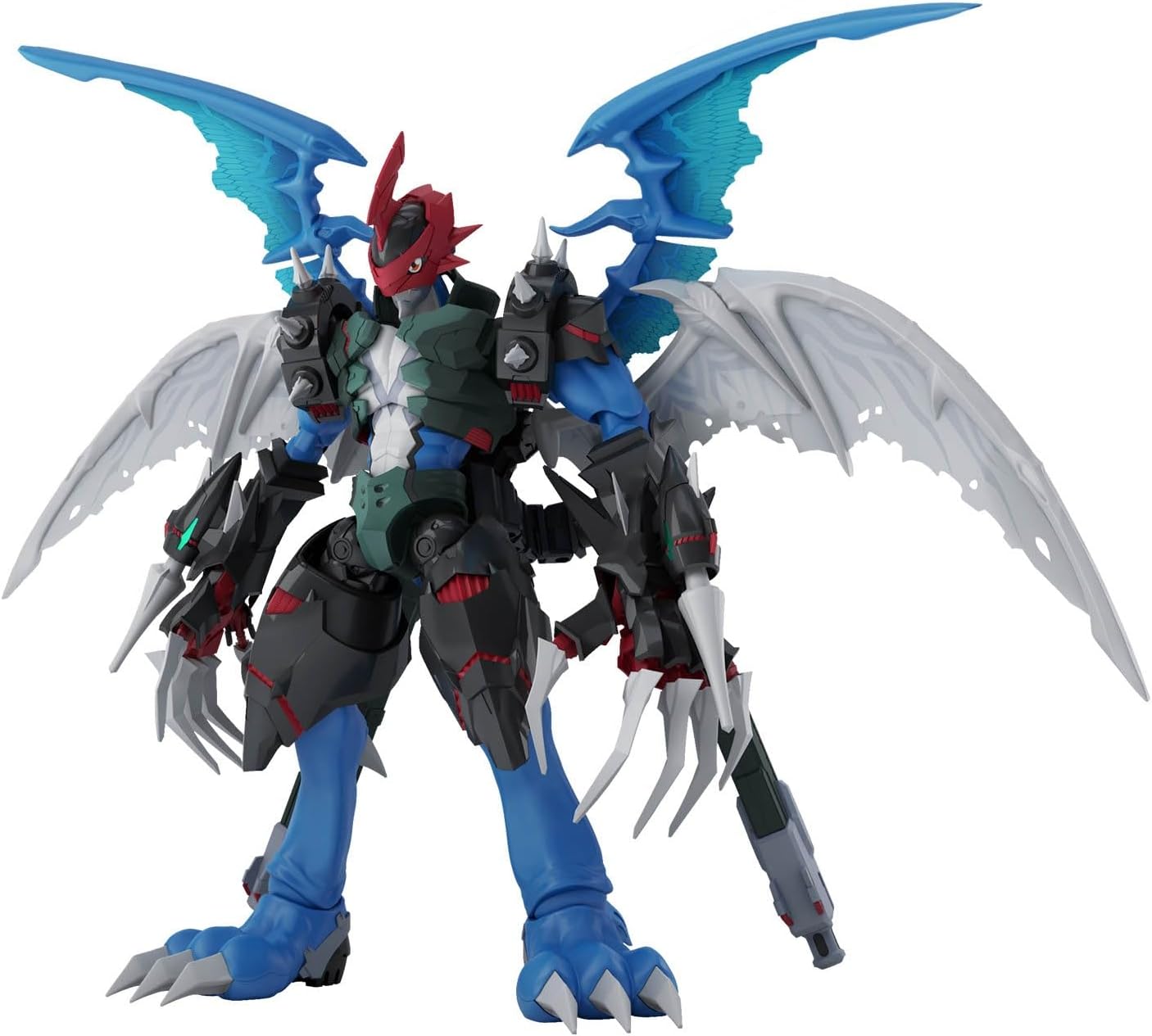 Paildramon from "Digimon Adventure 02" appears in a new "Figure-rise Standard Amplified" model kit from Bandai, with simplified proportions! Gloss injection is used for the black parts to pursue the contrast between biological and mechanical; the Desperado Blaster is equipped with a telescoping mechanism. You can also combine them as an Amplified original gimmick. The spikes on the arms of the Amplified original gimmick expresses the injection state with lead wires. The wings mounted to its back are made of