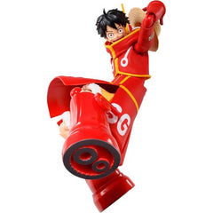 The "Future Island Egghead" version of Monkey D. Luffy from the TV anime "One Piece" is now part of the "S.H.Figuarts" action-figure series from Bandai! He wears his futuristic outfit, and soft parts are used in key areas to achieve dynamic movement; the figure's parts are thoughtfully divided so the main body silhouette is preserved as much as possible in deep poses.