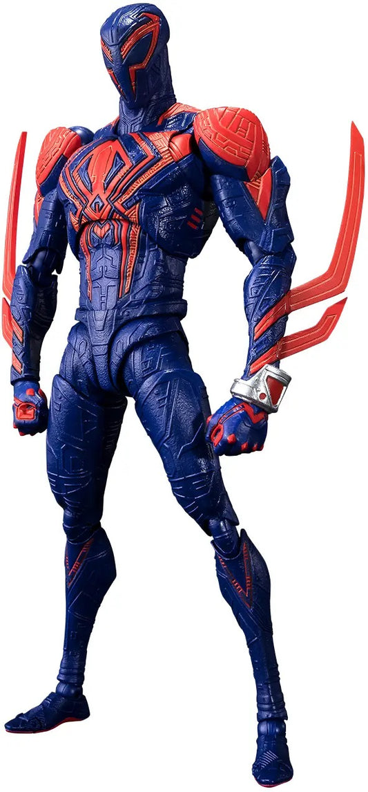 <p><strong>PRE-ORDER: Expected to ship in June 2027.</strong></p>
<p>From <em>Spider-Man: Across the Spider-Verse</em> comes Spider-Man 2099 as the “928 Warden of the Multiverse” in Bandai Tamashii Nations' S.H.Figuarts series!</p>
<p>This updated version of Miguel O'Hara features revised coloring with added red line detailing across the body. A newly sculpted shouting head captures his intense expression from the film, while web parts and a dedicated display stand expand the posing possibilities.</p>
<p><s