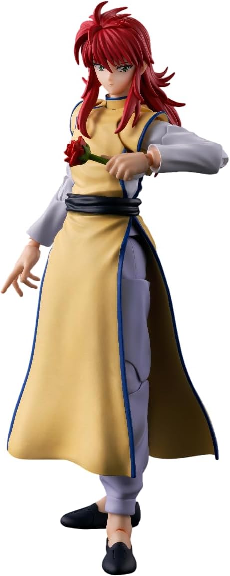 Kurama makes his S.H.Figuarts debut, appearing in his outfit from the battle against Team Toguro in the Dark Tournament Saga. The figure is sculpted to capture his elegant standing poses, and includes his "Rose Whip" as an optional part to recreate dynamic battle scenes.