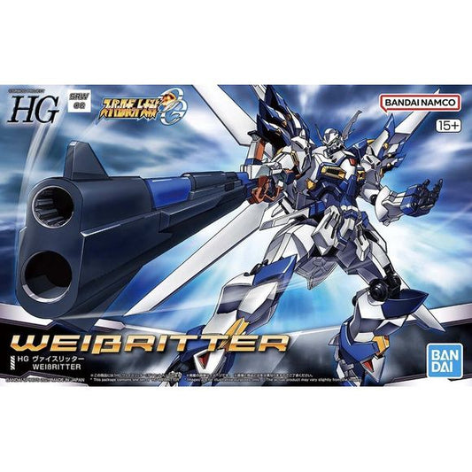The Weissritter from "Super Robot Wars OG" is now part of the "High Grade (HG)" model-kit series from Bandai! More details of this amazing kit will be available soon!

[Includes]:

Oxtan Launcher
Triple Beam Cannon (x1 set)
Plasma Cutter
Hand parts (x1 set)
Action Base 7
Stickers