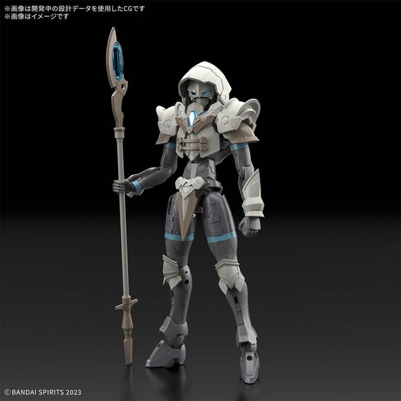 PRE-ORDER: Expected to ship in August 2025

The Liber Wizard joins the "30MF (30 Minutes Fantasy)" series from Bandai, which allows you to create your own fantasy job!

This starter set includes the base "Silhouette (body)," as well as armor and weapon parts. The Silhouette is capable of flexible human-type motion, and it can be used for any job. The head and neck have movable axes, allowing the figure to tuck its chin in, or stick its face out. The shoulder joints are designed with care to ensure that the