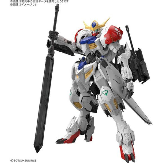 PRE-ORDER EXPECTED TO SHIP IN JANUARY OF 2026

The Gundam Barbatos Lupus from "Mobile Suit Gundam: Iron-Blooded Orphans" finally joins the "MG (Master Grade)" model-kit lineup from Bandai! The latest Gundam Frame allows for even more dynamic poses!

In addition to updating the shoulder joints, the Gundam Frame has a new improved range of motion for tilting the waist forward and backward, allowing for even more flexible poses.
The backpack is equipped with a swing gimmick that does not restrict the range of